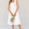 Clothing Aura Midi Dresses | Love Frees Me Eyelet Midi Dress White