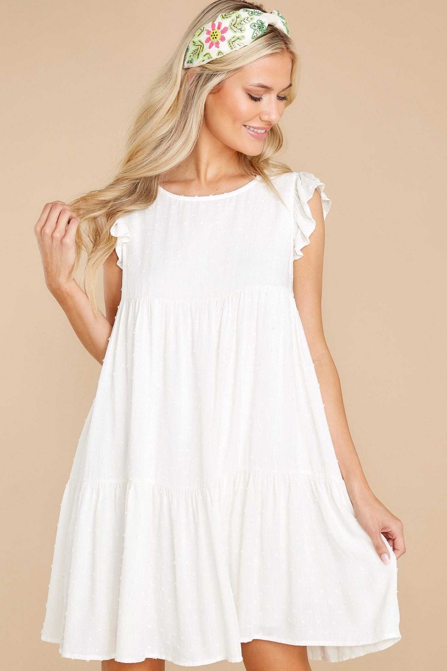 Clothing Red Dress Mini Dresses | One More Clue Dress Off White