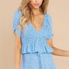 Clothing Red Dress Blouses & Shirts | Blow On By Floral Print Crop Top Blue