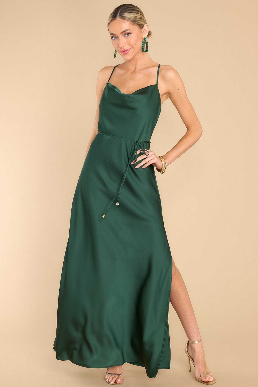 Clothing Red Dress Maxi Dresses | Gleaming Glam Maxi Dress Emerald