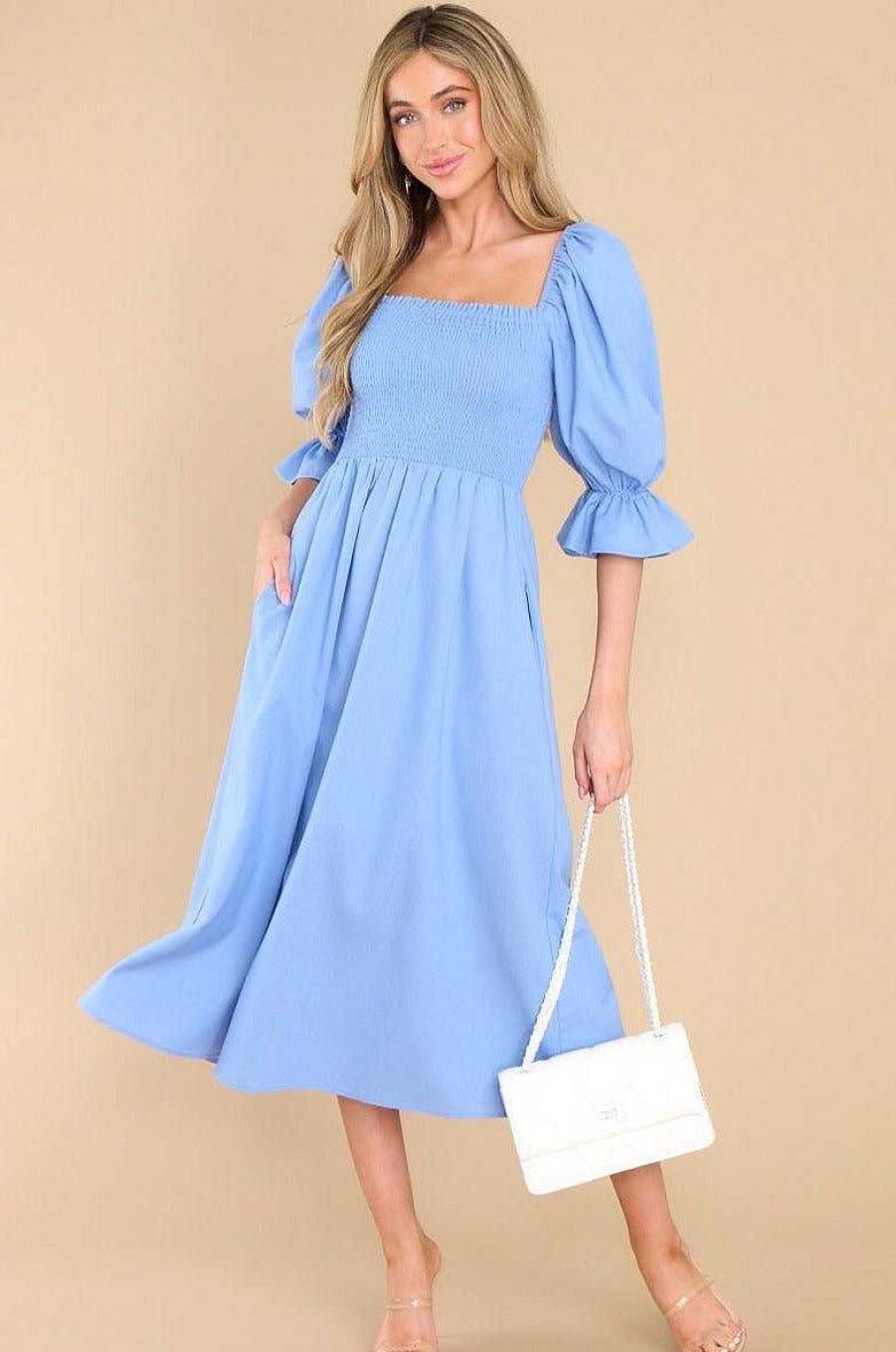 Clothing Aura Midi Dresses | Enjoy The View Blissful Midi Dress Blue