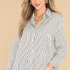 Clothing Red Dress Casual Tops | Coming To My Senses And Black Stripe Top White