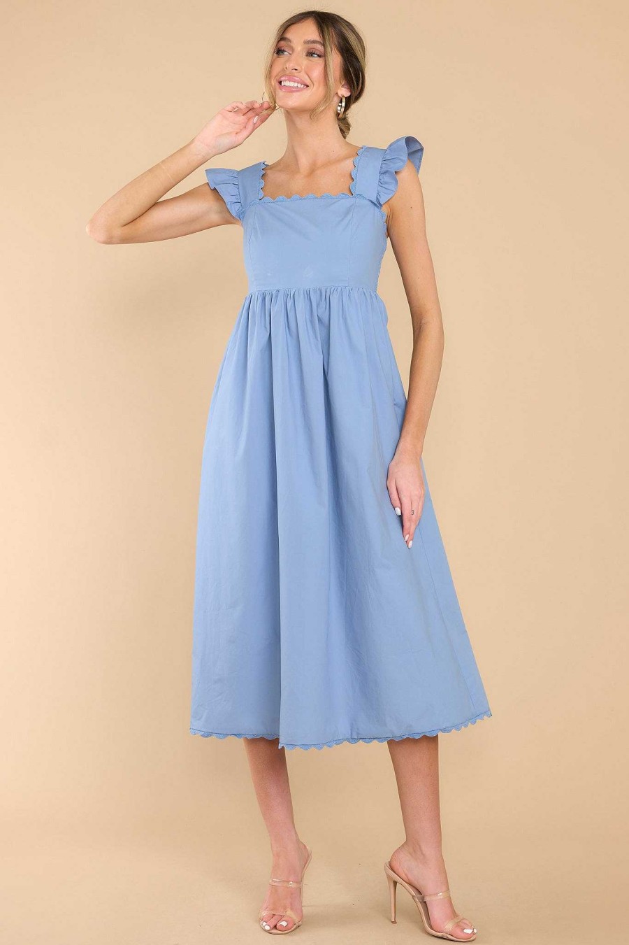 Clothing Red Dress Midi Dresses | Our Greatest Love Midi Dress Blue