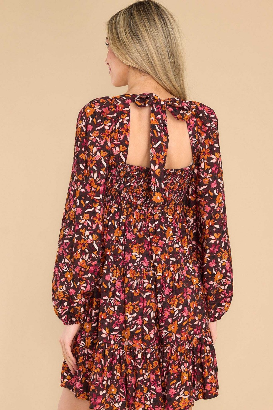 Clothing MINKPINK Mini Dresses | Sorrento Tie Back Floral Mini Dress Floral Print