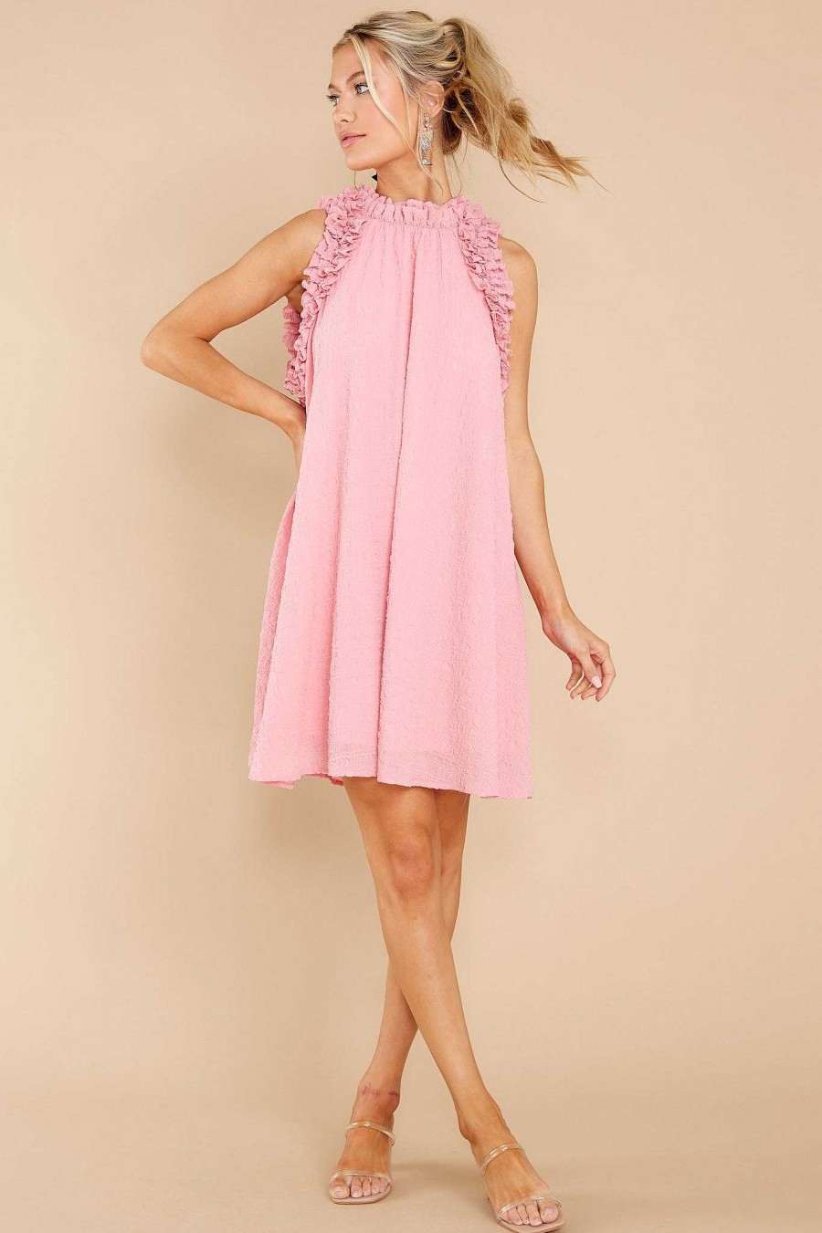 Clothing Aura Mini Dresses | Blissful Romance Dress Pink
