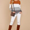 Clothing Staccato Sweaters | First Choice Golden Multi Stripe Sweater Orange