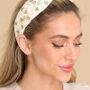 Accessories Red Dress Hair Accessories | Sweet Feelings Natural Bejeweled Headband Taupe