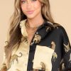 Clothing Red Dress Blouses & Shirts | Naturally Chic Multi Print Top Black