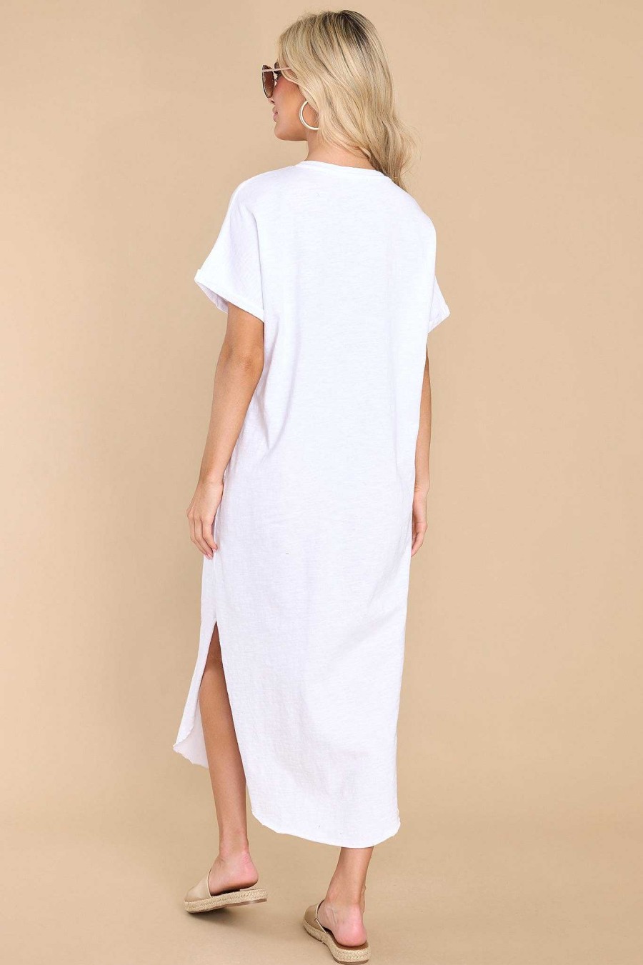 Clothing Z Supply Midi Dresses | Leia Slub Midi Dress White
