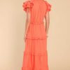 Clothing Aura Maxi Dresses | Ruffle Some Feathers Spice Maxi Dress Orange