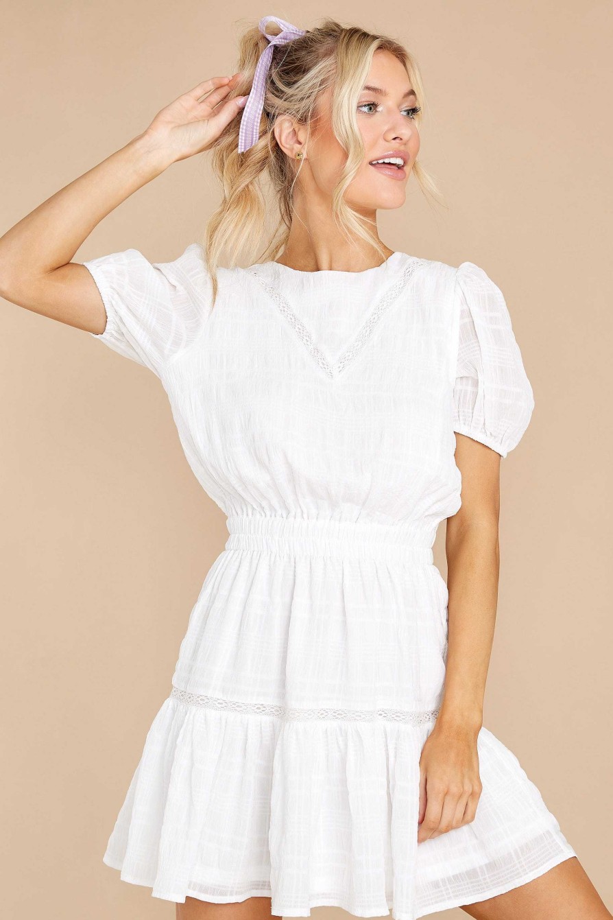 Clothing Aura Mini Dresses | Untangle My Heart Dress White