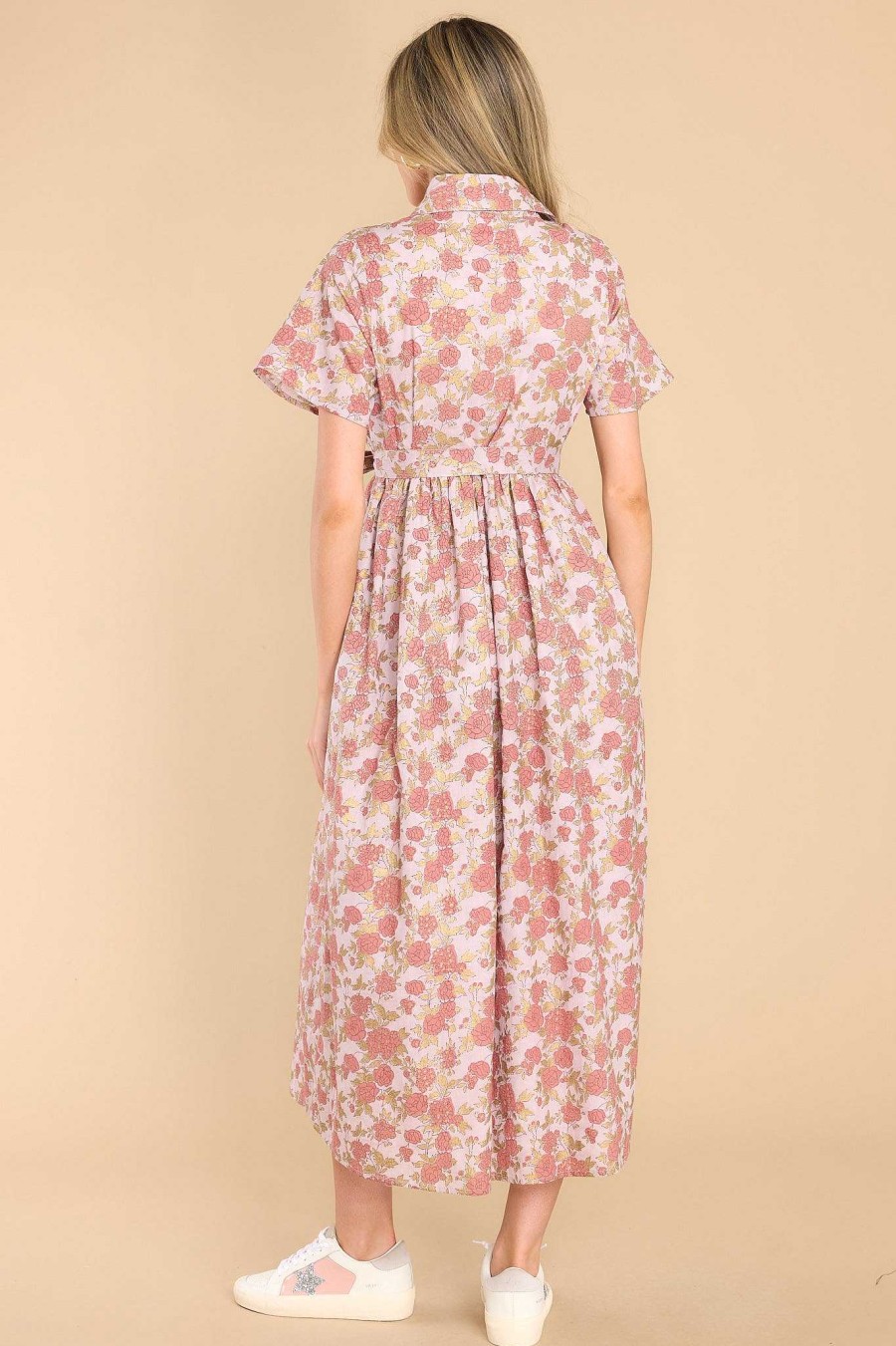 Clothing Victoria Dunn Midi Dresses | Scarlett Pastel Parchment Maxi Dress Pink