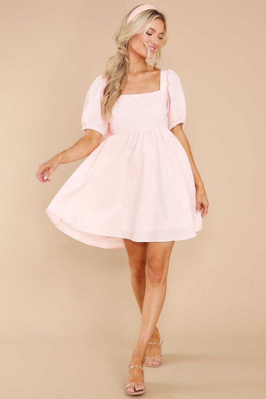 Clothing Red Dress Mini Dresses | One Kiss Away Dress Blush Pink