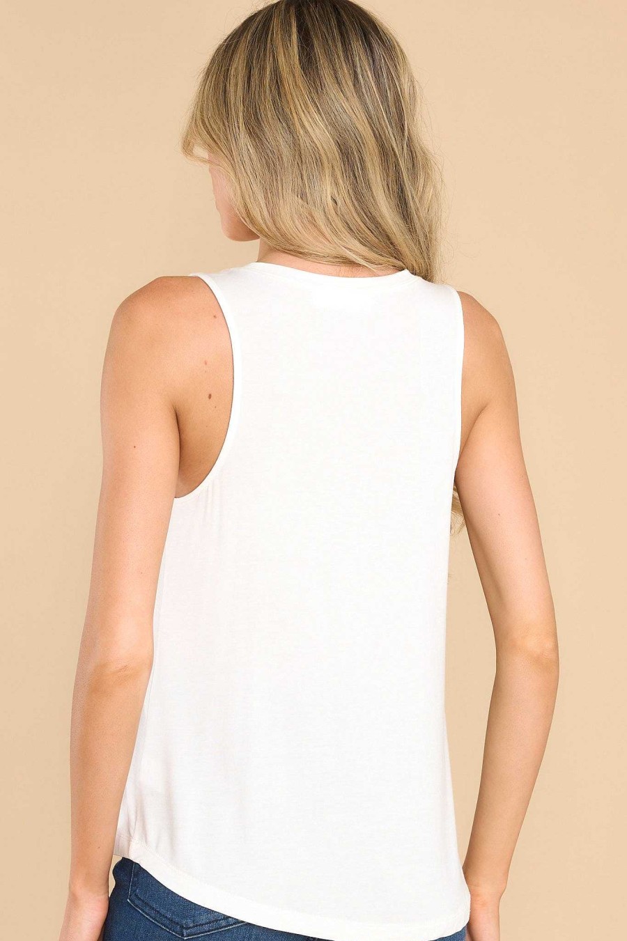 Clothing Red Dress Casual Tops | You Look Familiar Tank Top Ivory