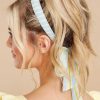 Accessories Red Dress Hair Accessories | Bow Down Aqua And Yellow Headband Blue