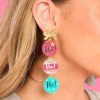 Jewelry Red Dress | Happy Holidays Multi Earrings Pink