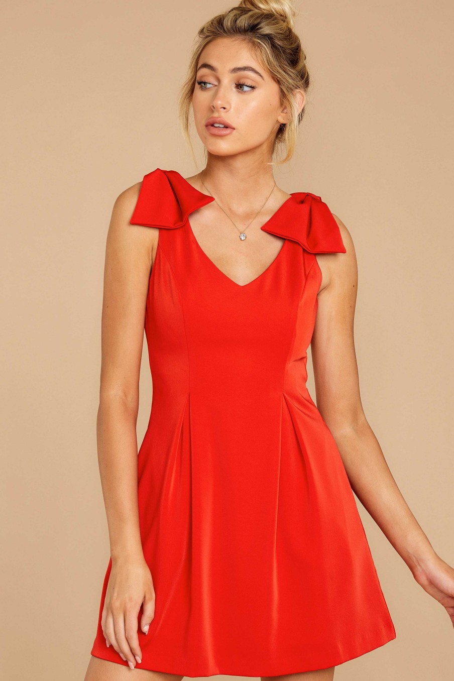 Clothing Champagne & Strawberries Mini Dresses | X'S And O'S Dress Red