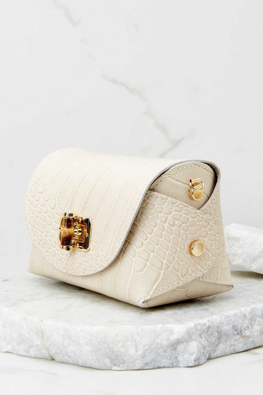 Accessories German Fuentes Clutches & Pouches | The Little Details Leather Bag Cream