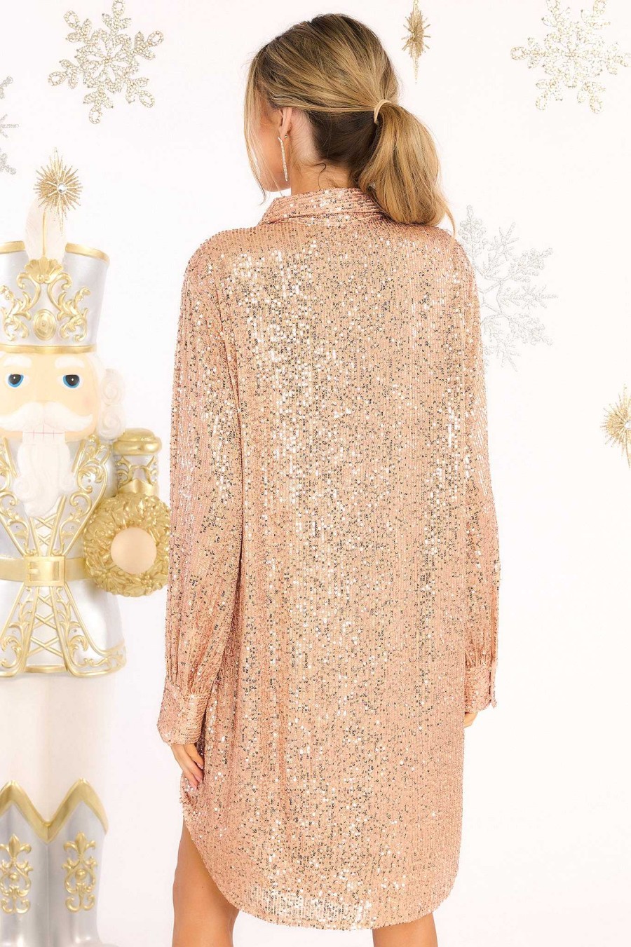 Clothing Red Dress Mini Dresses | All That Jazz Sequin Tunic Gold