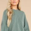 Clothing Red Dress Casual Tops | Can'T Top It Top Sage