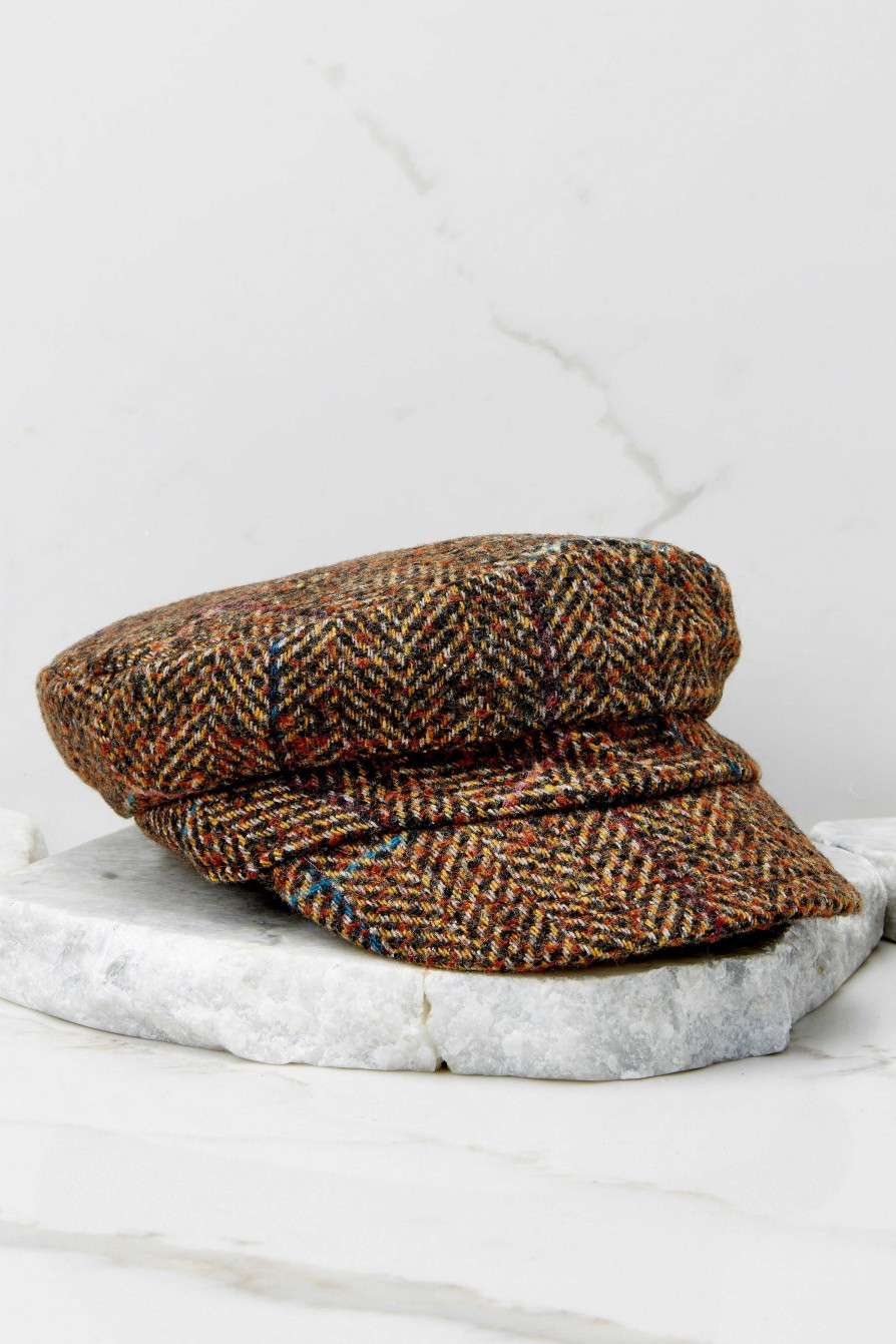 Accessories Red Dress Hats | Elementary My Dear Multi Tweed Cap Brown