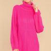 Clothing Red Dress Mini Dresses | On My Way Up Sweater Dress Hot Pink