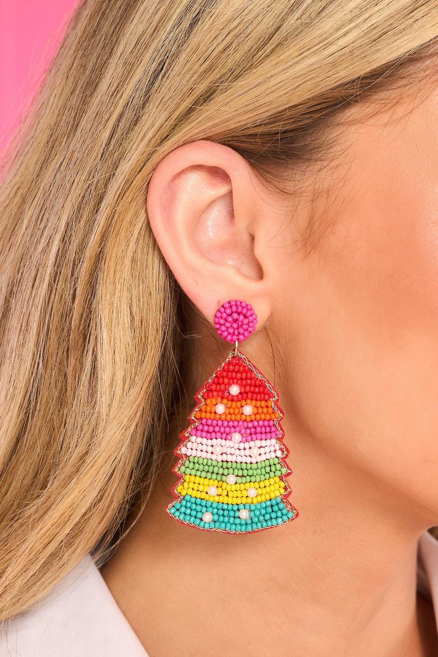 Jewelry Red Dress | Joy To The World Colored Beaded Earrings Multi