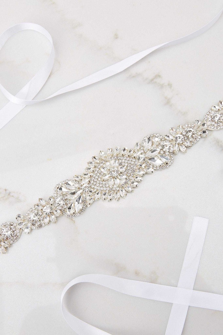 Accessories Red Dress Hair Accessories | Grand Gestures Crystal Belt Silver