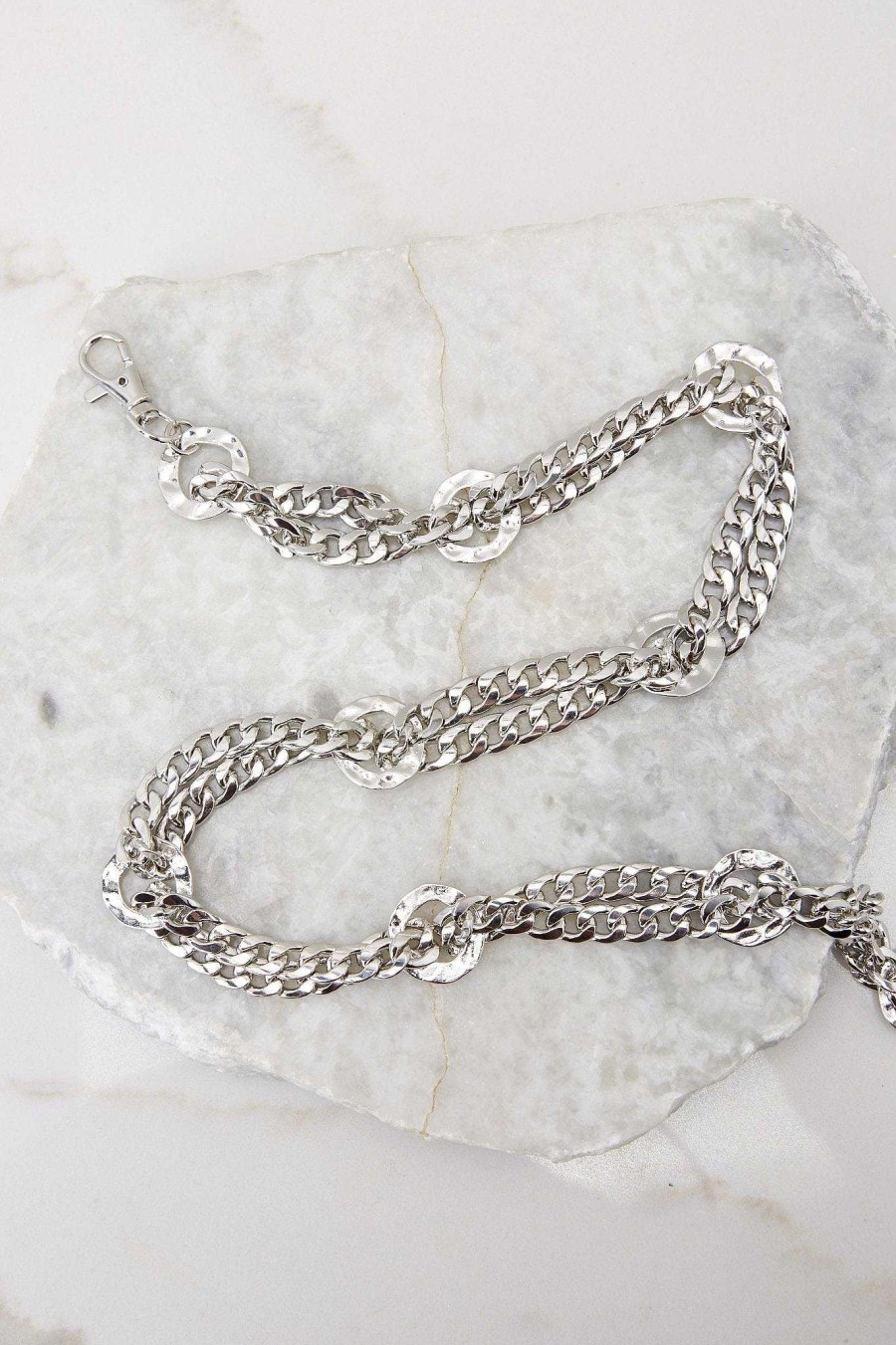 Accessories Red Dress Belts | Love Your Curves Chain Belt Silver