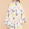 Clothing Aura Mini Dresses | This Is Your Sign Floral Print Dress Ivory