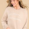Clothing Z Supply Casual Tops | Elle Champagne Sweatshirt Heather Latte