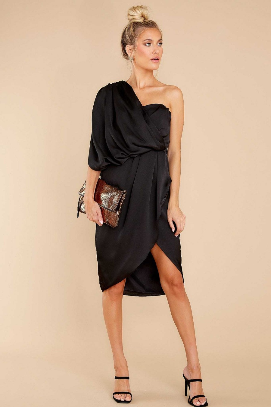 Clothing Red Dress Mini Dresses | Text Me Later Dress Black