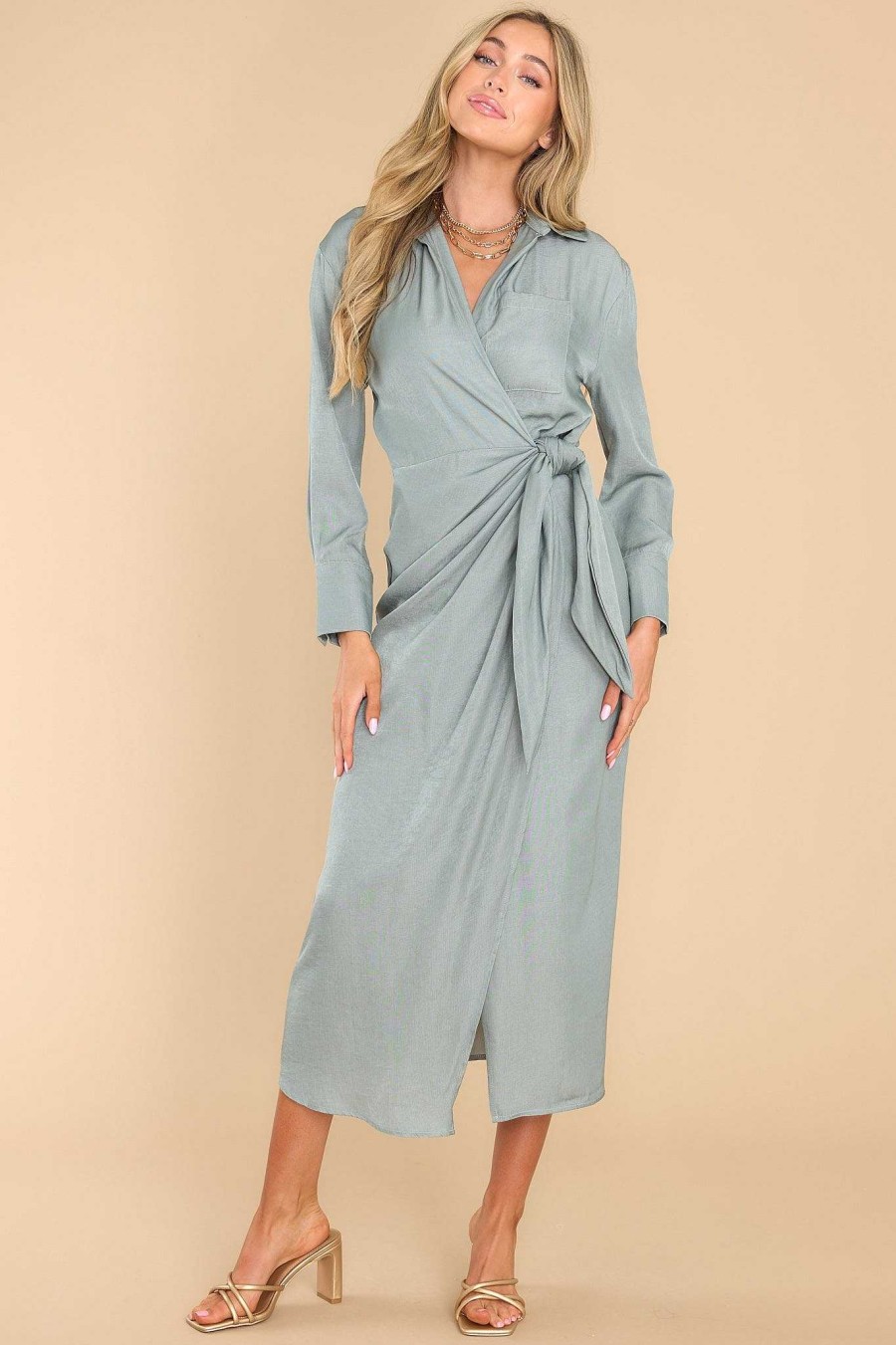 Clothing Red Dress Midi Dresses | A Calming Way Maxi Dress Olive