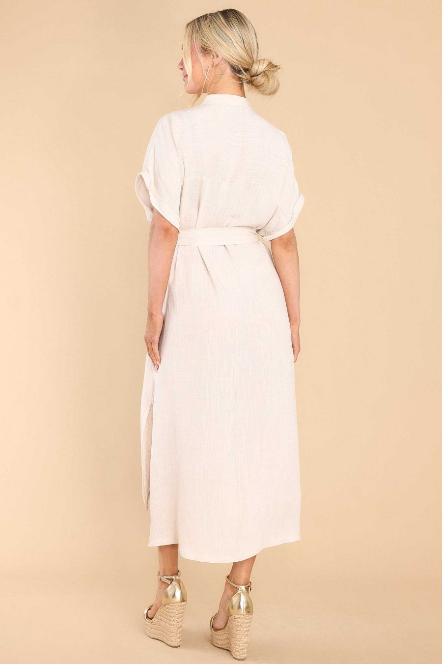 Clothing Red Dress Midi Dresses | Find Your Bliss Midi Dress Natural