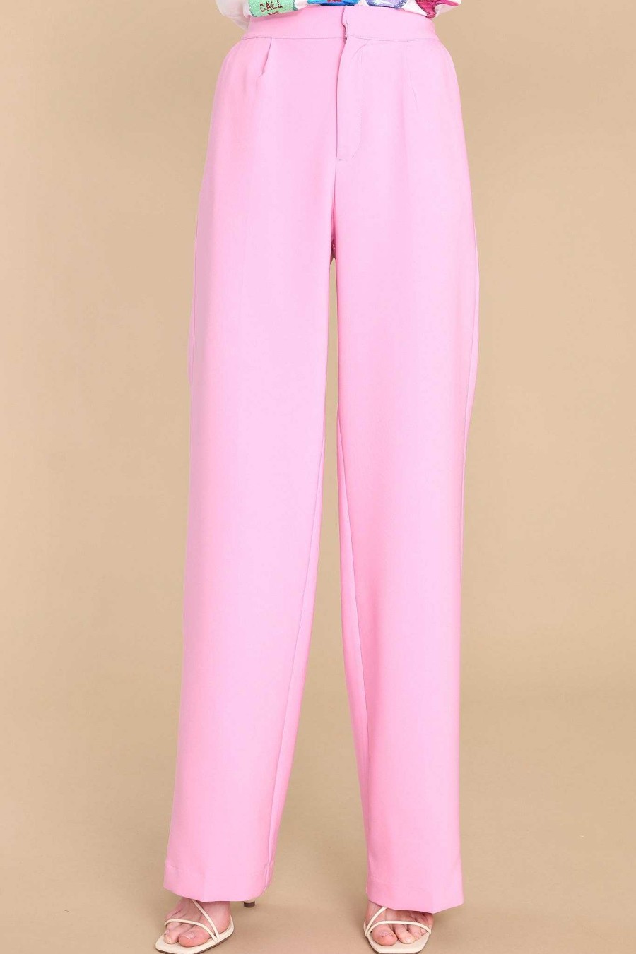 Clothing Red Dress Two Piece Sets | Top Of My Game Pants Pink