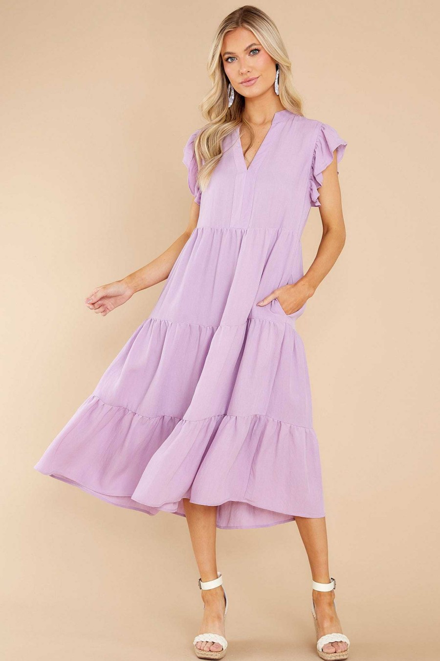 Clothing Red Dress Midi Dresses | Meaningful Ways Midi Dress Lavender