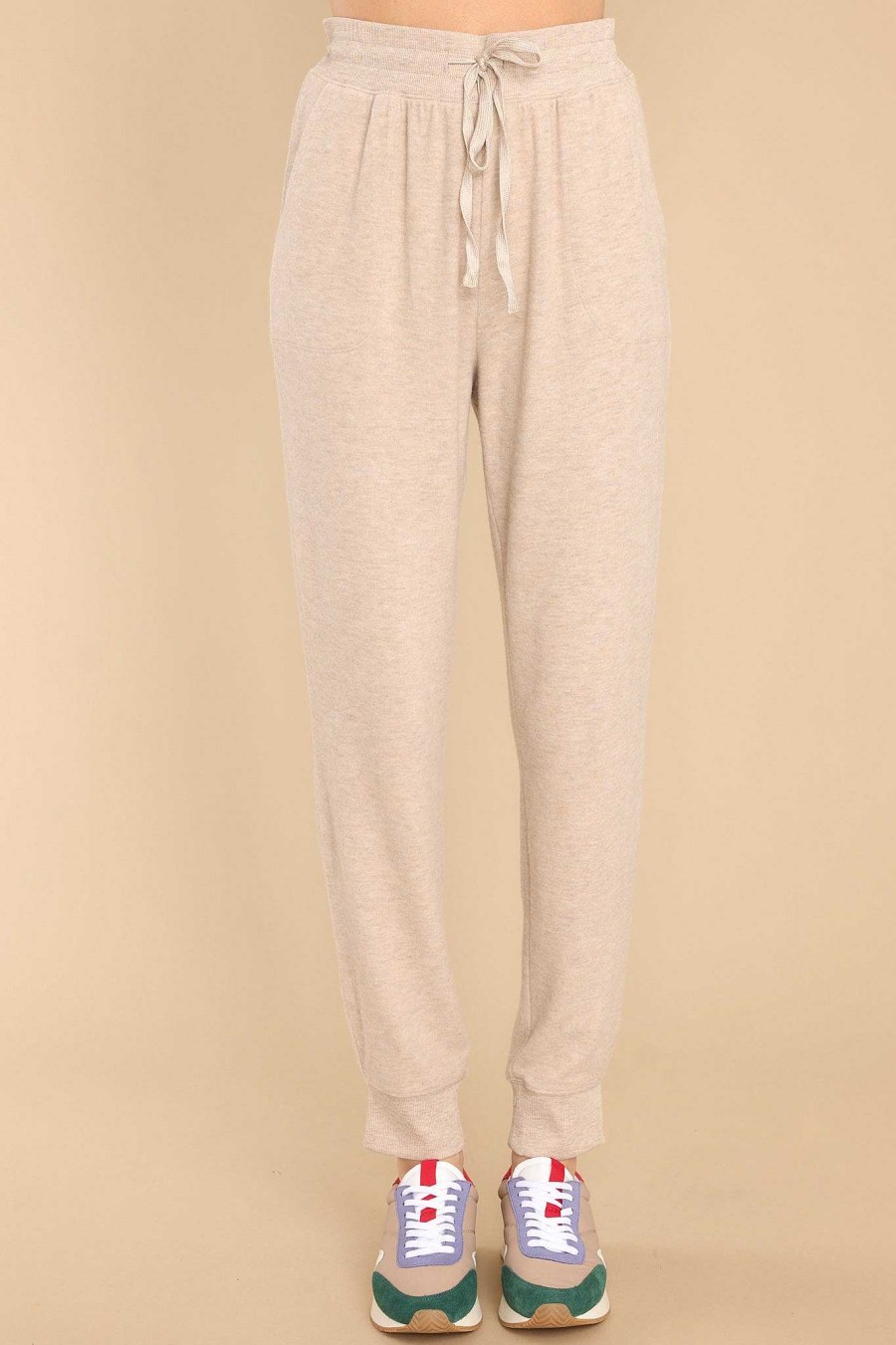 Clothing Z Supply Loungewear Bottoms | Comfy Marled Joggers Heather Latte