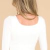 Clothing Red Dress Casual Tops | A Cut Above The Rest Long Sleeve Bodysuit Ivory
