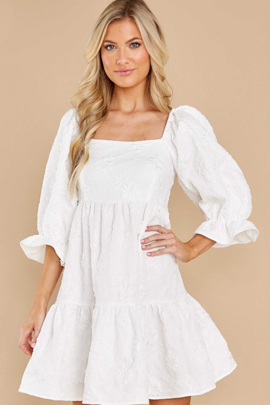 Clothing Red Dress Mini Dresses | Little Daisy Floral Print Dress White