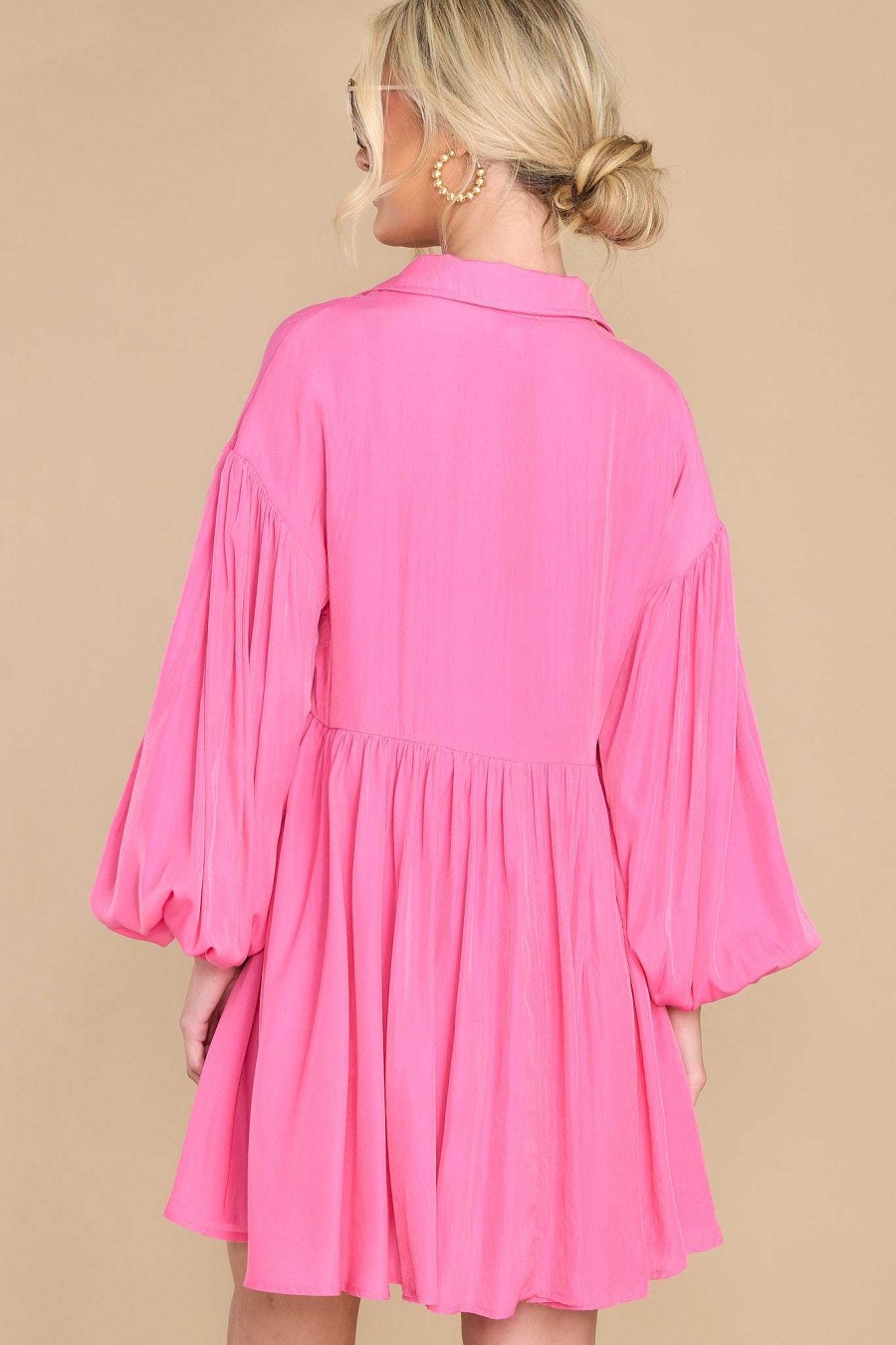 Clothing Palms Away Mini Dresses | Forget Your Troubles Dress Hot Pink