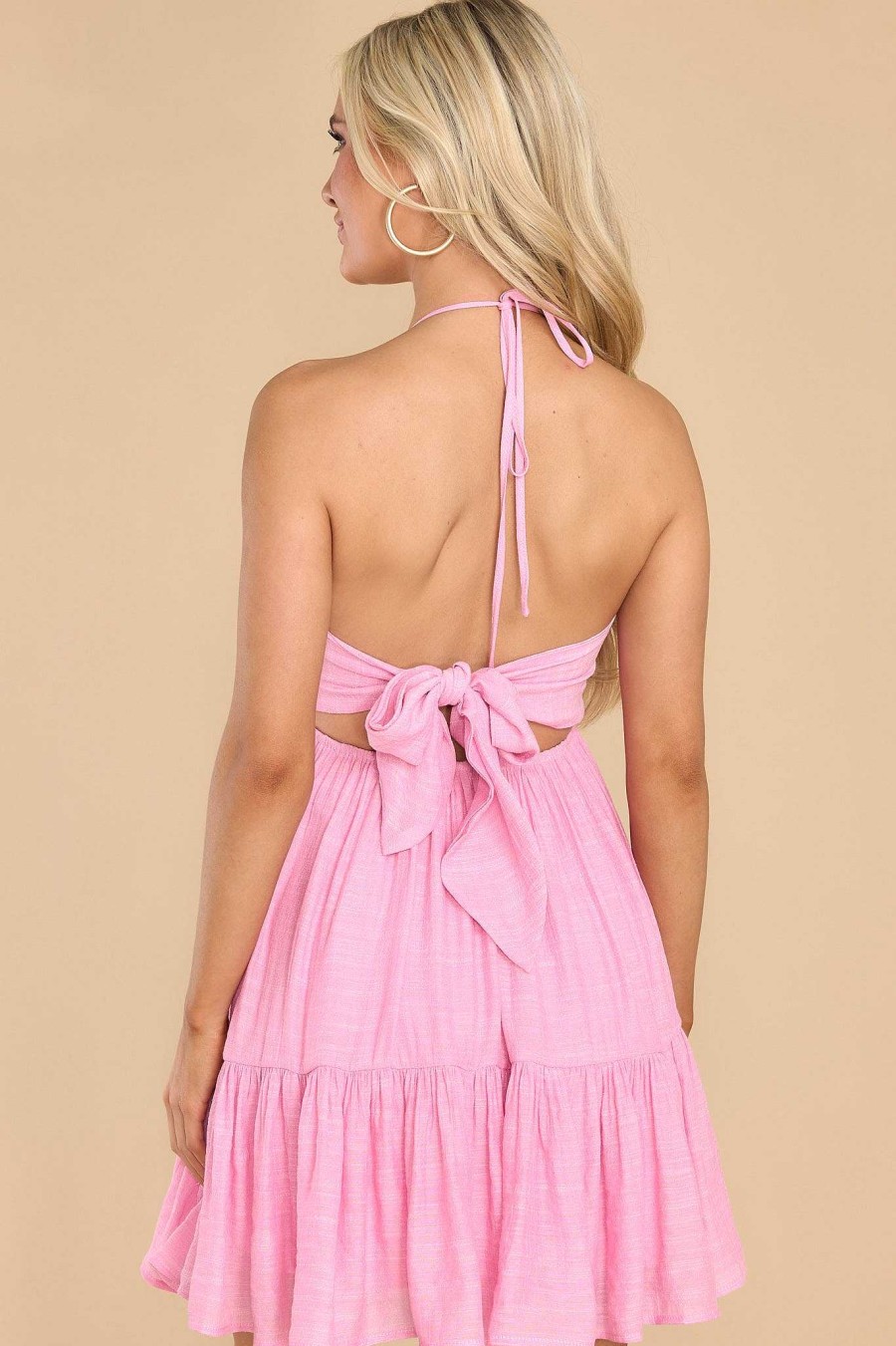 Clothing Red Dress Mini Dresses | Obsessing Over You Dress Pink