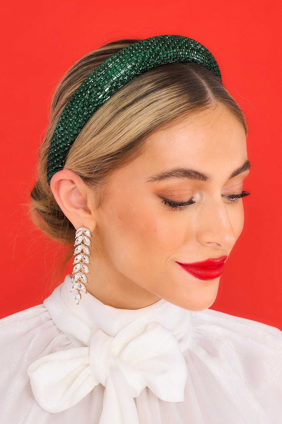 Accessories Red Dress Hair Accessories | Glowing Expectations Headband Emerald